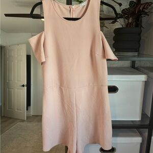 Elegant Blush Pink Cold Shoulder Dress
